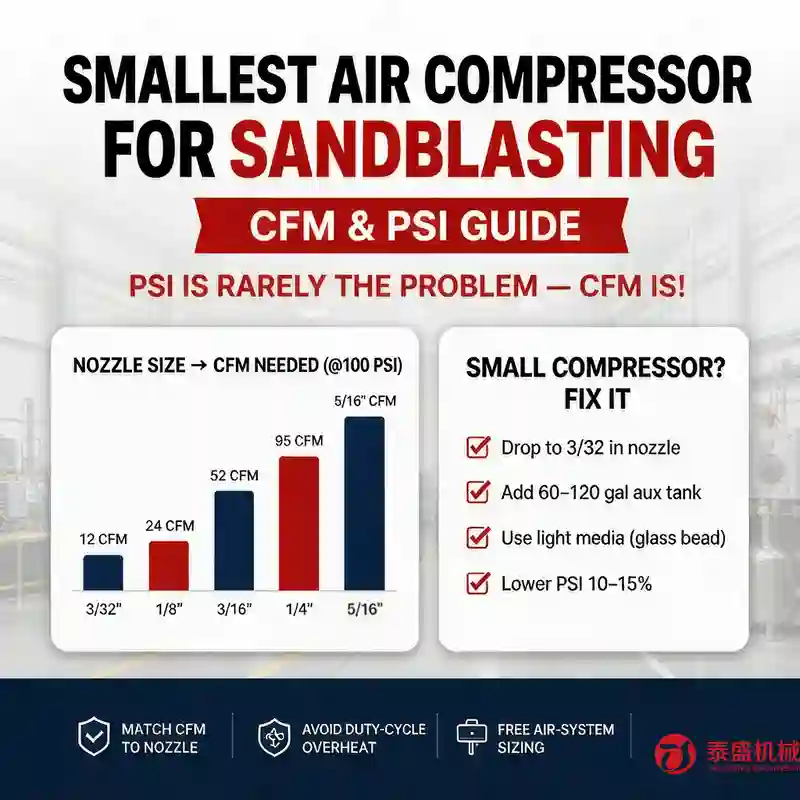 Smallest Air Compressor for Sandblasting: CFM & PSI Guide