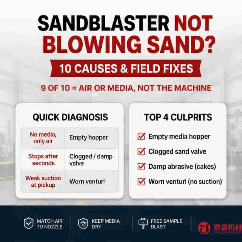 Sandblaster Not Blowing Sand? 10 Causes & Field Fixes